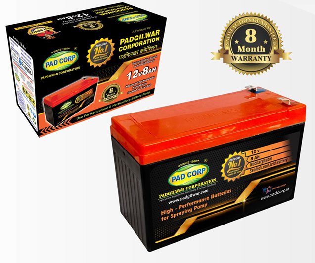 Pad Corp 12V 8Ah Sealed Lead Acid Battery for Battery Sprayer