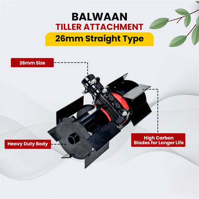 Balwaan Tiller Attachment 26mm Straight Type (Black)