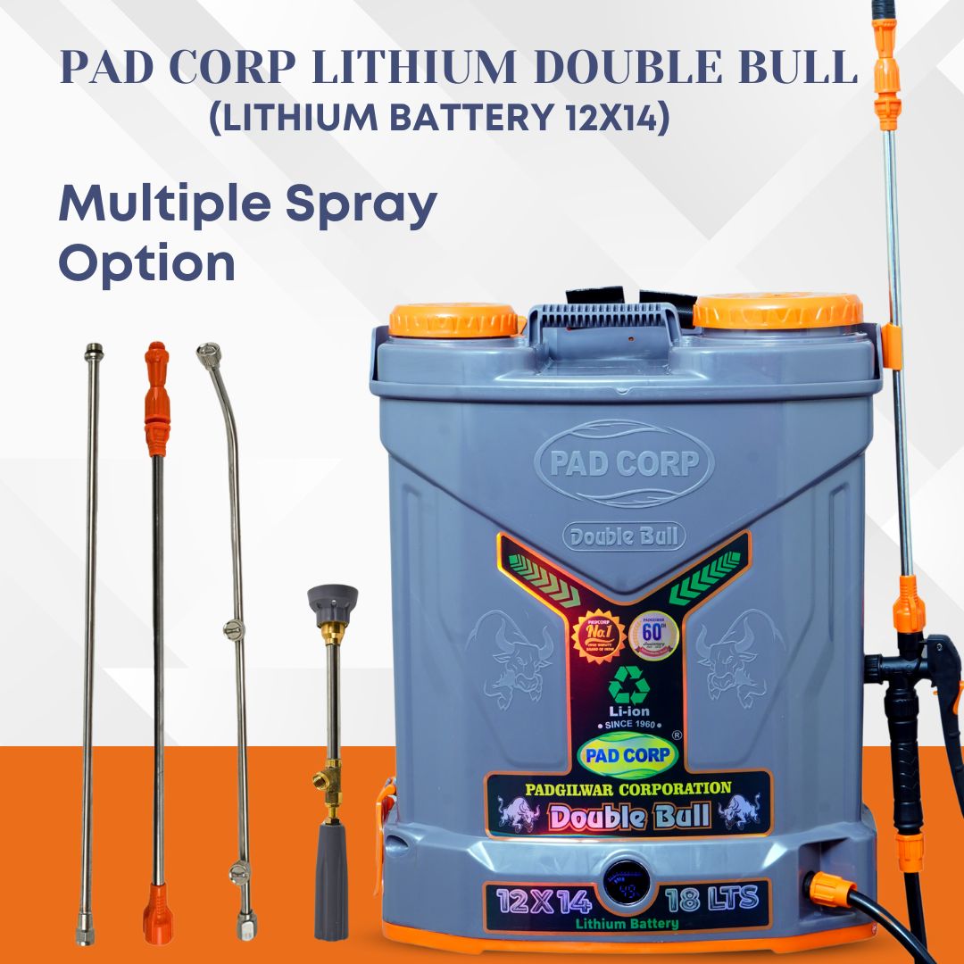 Pad Corp Lithium Double Bull Battery Sprayer, 18L Tank, 12Vx14AH Battery