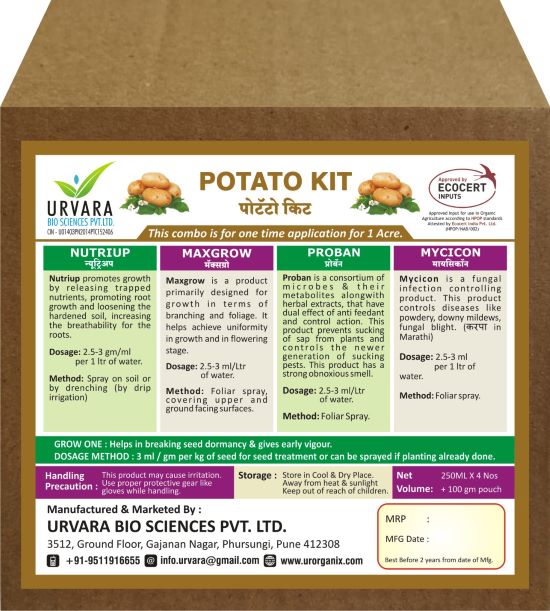 Urvara Potato Kit - Organic Kit for Sucking Pest and Fungal Controller