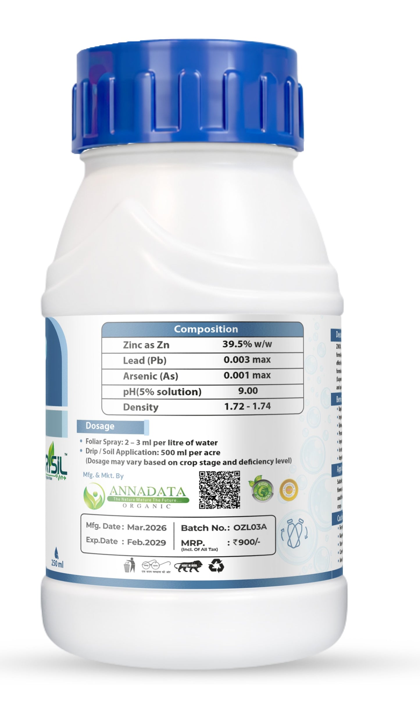 Annadata ORISIL ZINOXIL Zinc Oxide 39.5% SC