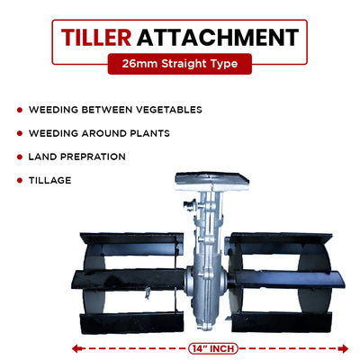 Balwaan Tiller Attachment 26mm Straight Type (Silver)