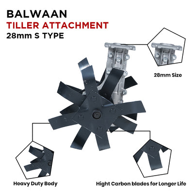 Balwaan Tiller Attachment 28mm S type (Silver)