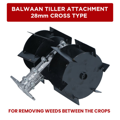 Balwaan Tiller Attachment 28mm Cross Type (Silver)