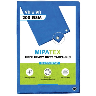 Mipatex Tarpaulin / Tirpal 8 Feet x 9 Feet 200 GSM (Blue)