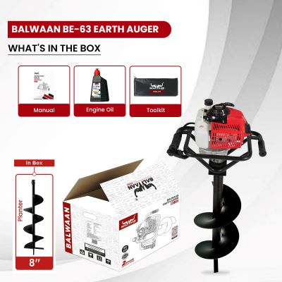 Balwaan Krishi Tree Planter with 8 & 12 inch Planter 63cc Petrol Engine 2 Stroke BE-63