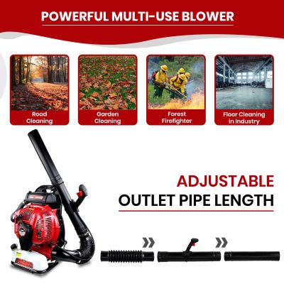 Balwaan Krishi Leaf Backpack Blower Petrol Operated | 77cc 2-Stroke Engine | 6500 RPM | 2.5L Fuel Tank | Ideal for Lawn Cleaning, Yard Work, Dust, Snow & Debris Removal|BL-770