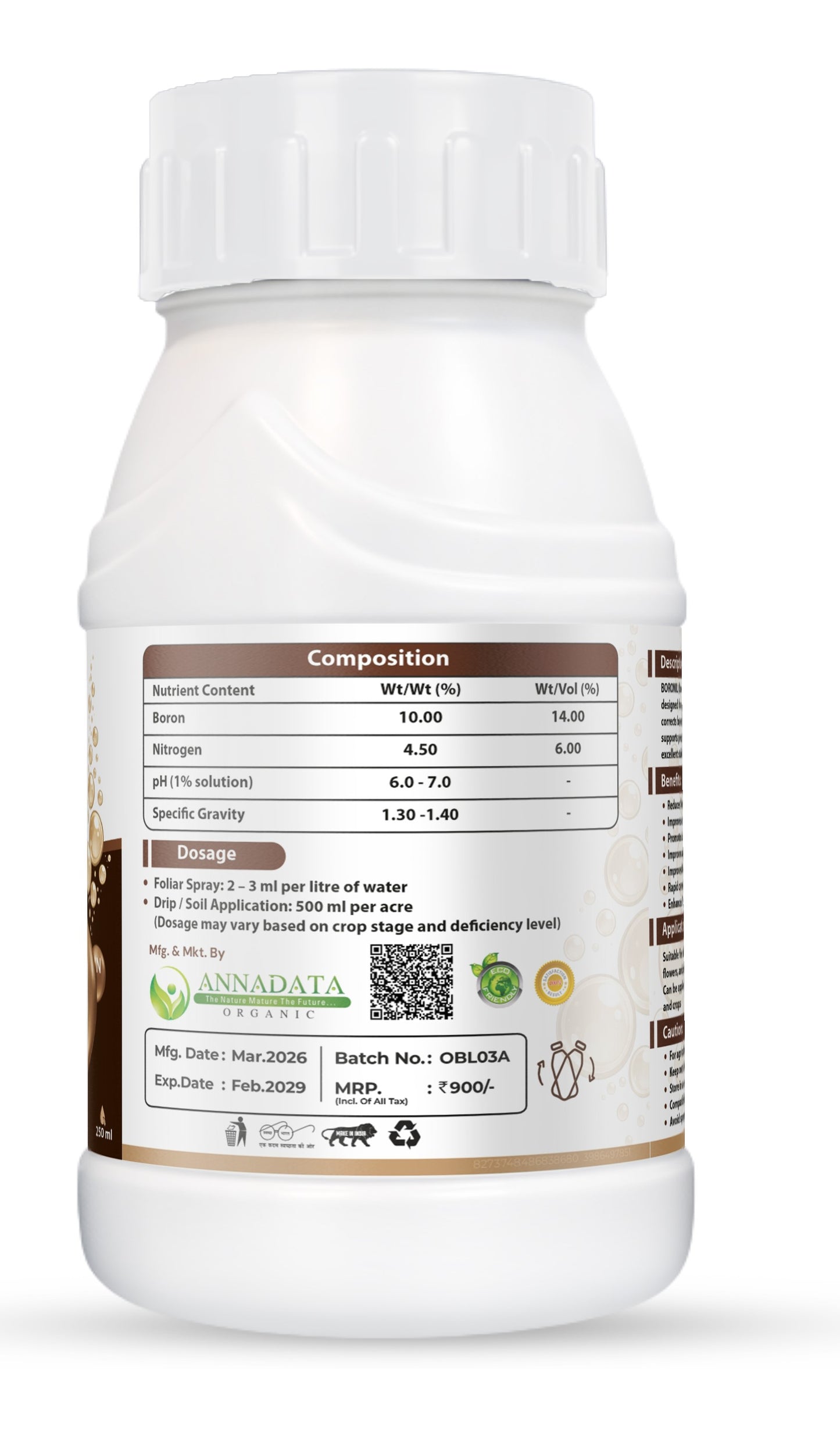 Annadata ORISIL Boronil Boron Ethanolamine