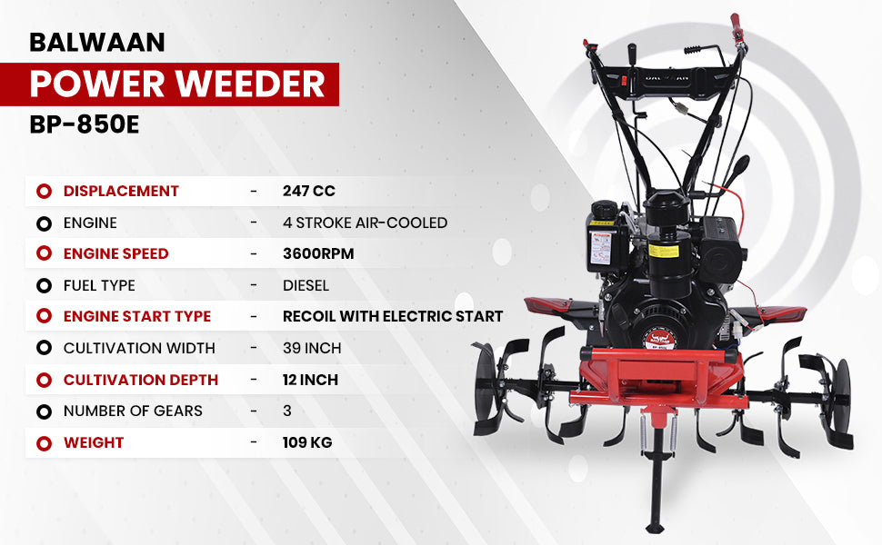 Balwaan Diesel Black Bull Power Weeder (4-Stroke) BP-850E