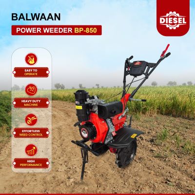 Balwaan Diesel Power Weeder BP-850 | 247cc 4-Stroke Diesel Engine | 40-inch Working Width