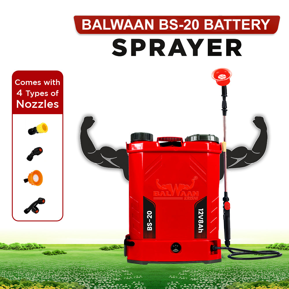Balwaan Krishi Battery Sprayer (12x8) BS-20  | High Pressure up to 15 feet Spray