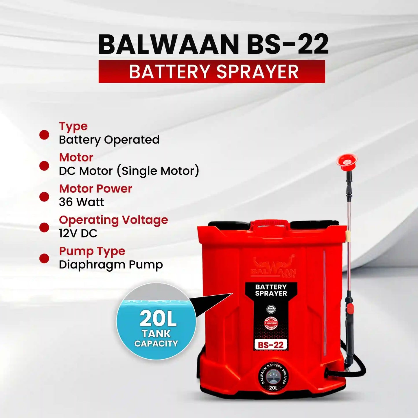 Balwaan Krishi Battery Sprayer (12x12) BS-22