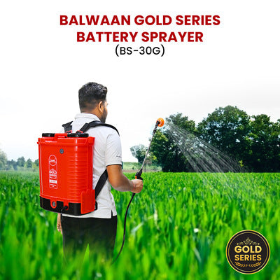 Balwaan Gold Double Motor Battery Sprayer (12x12) BS-30G | Digital Battery Indicator | 20L Tank | 3X Pressure Sprayer, Suitable for Long & Short Spraying | Free LED Bulb with 15ft Cable