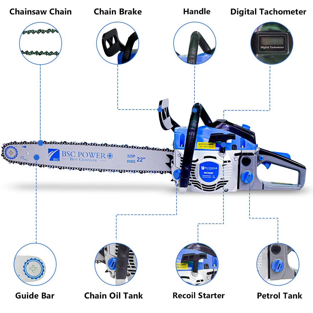 Petrol Power Plus Chainsaw 22 inch BSC 5800P