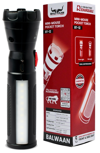Balwaan Krishi Rechargeable LED Search Light Torch | Handheld Flashlight Torch BT-12