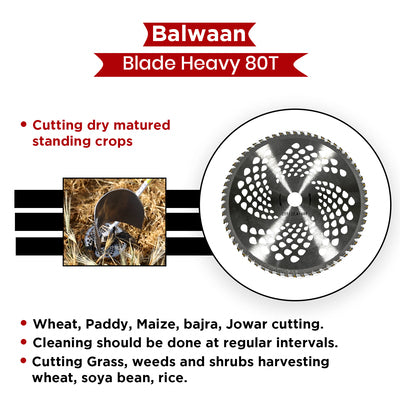 Balwaan Heavy Duty Blade-80T (TCT) for Brush Cutters
