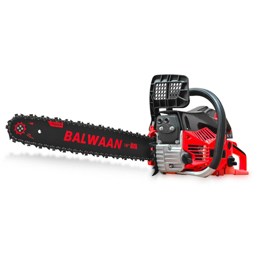 Balwaan Petrol Chainsaw| 52cc 2-Stroke Engine | 18 inch Guide Bar | 0.55L Fuel Tank | Heavy-Duty Wood Cutting Tool for Farming, Tree Felling, Branch Trimming & Outdoor Use|CS-520