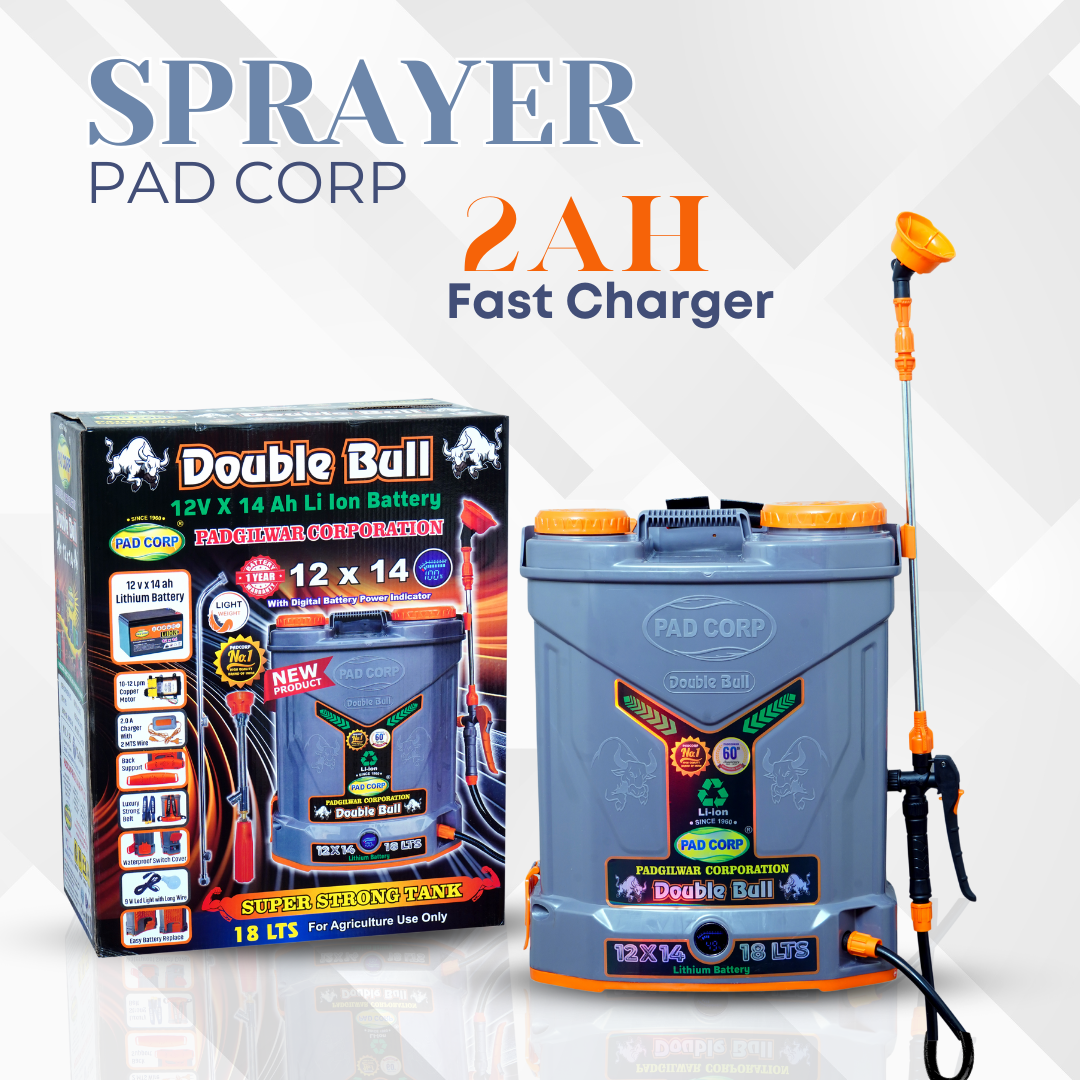 Pad Corp Lithium Double Bull Battery Sprayer, 18L Tank, 12Vx14AH Battery