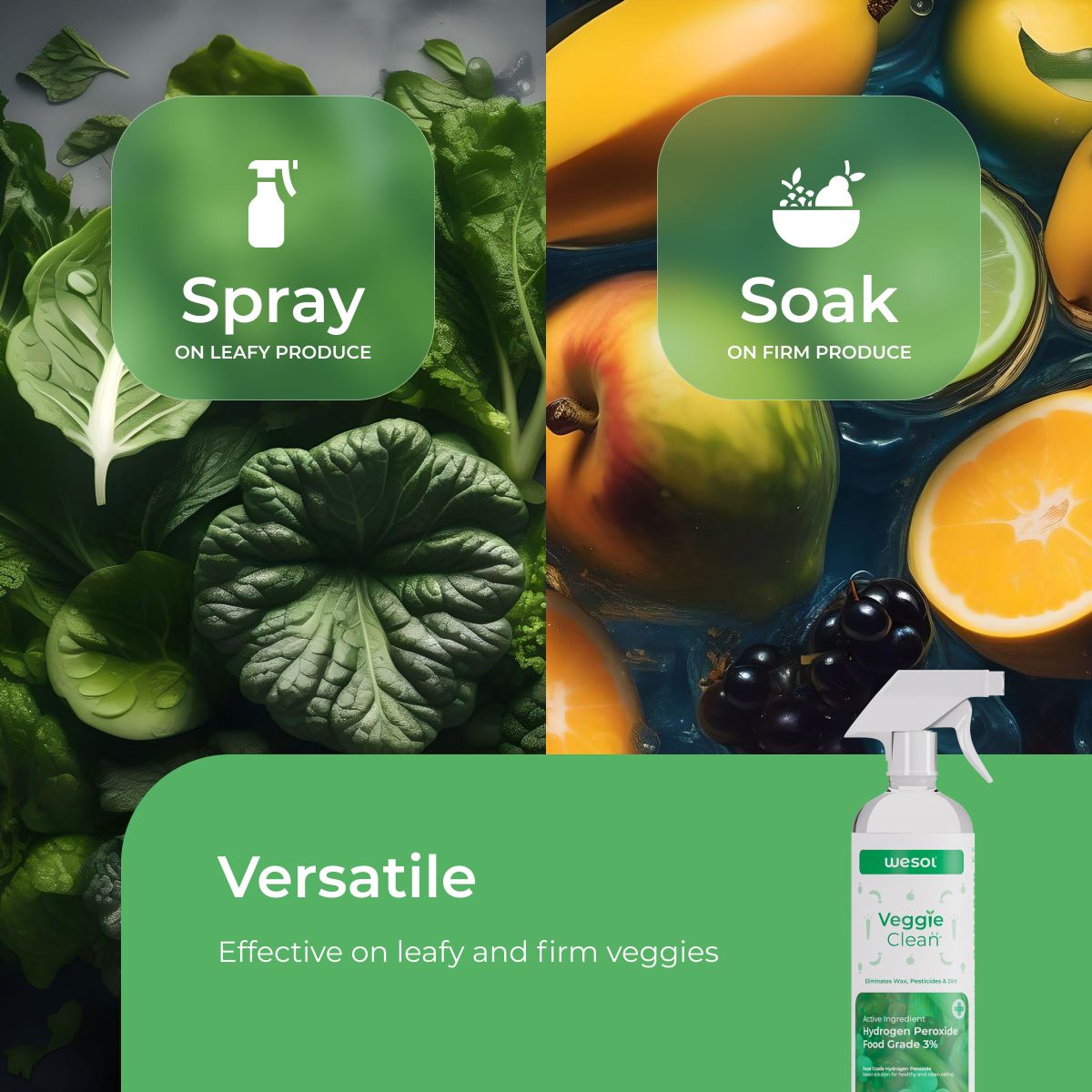 Wesol Vegetable & Fruit Wash Liquid - 500 ml