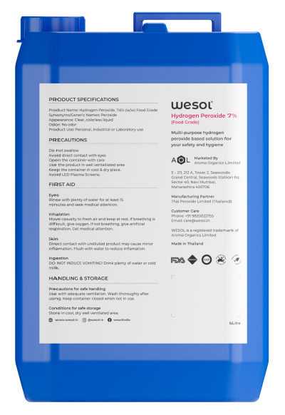 Wesol Hydrogen Peroxide 7.6% w/w Floor Cleaner Solution