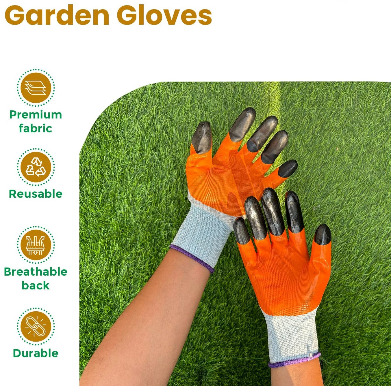 Dian Professional Gardening Gloves for Men & Women | Thorn Proof Nitrile Coated