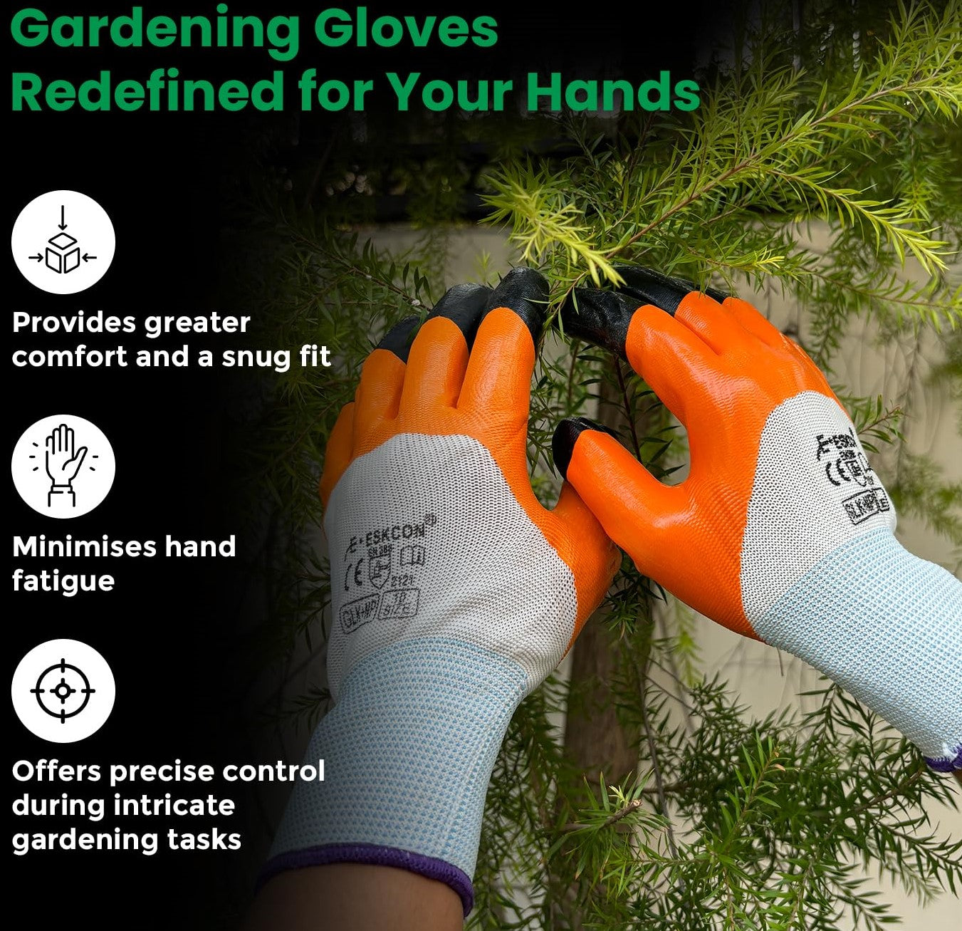 Dian Professional Gardening Gloves for Men & Women | Thorn Proof Nitrile Coated