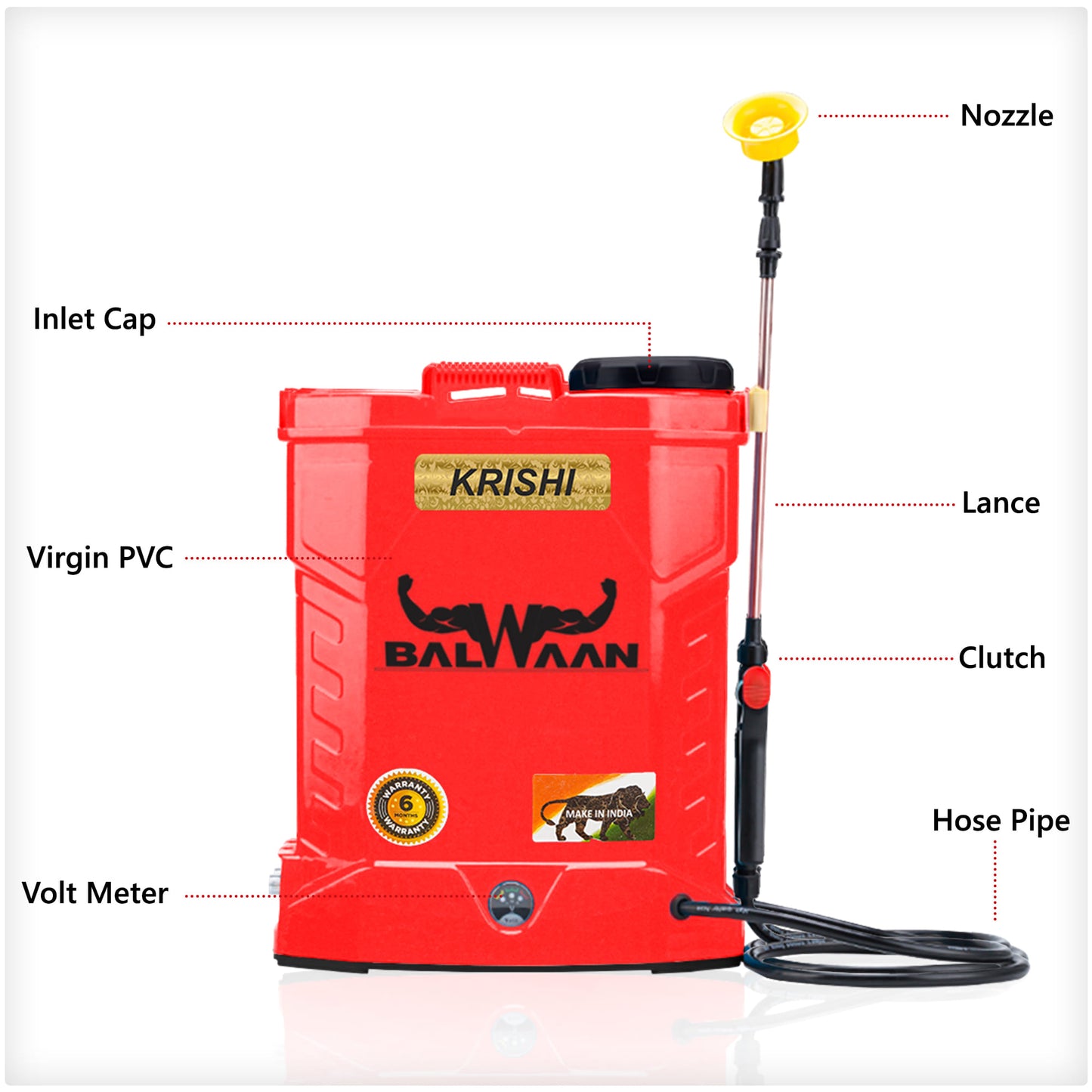 Balwaan Krishi Double Motor Battery Sprayer (12x12) BS-22D | High Pressure up to 20 feet Spray | Knapsack Sprayer | 20 Litre Tank Capacity