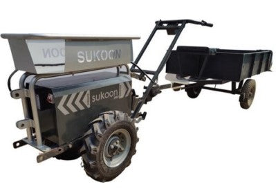 Krishi Raj Gen 3 Electric Tiller 1200W with Battery + Iron Wheel + Trolley with Breaks