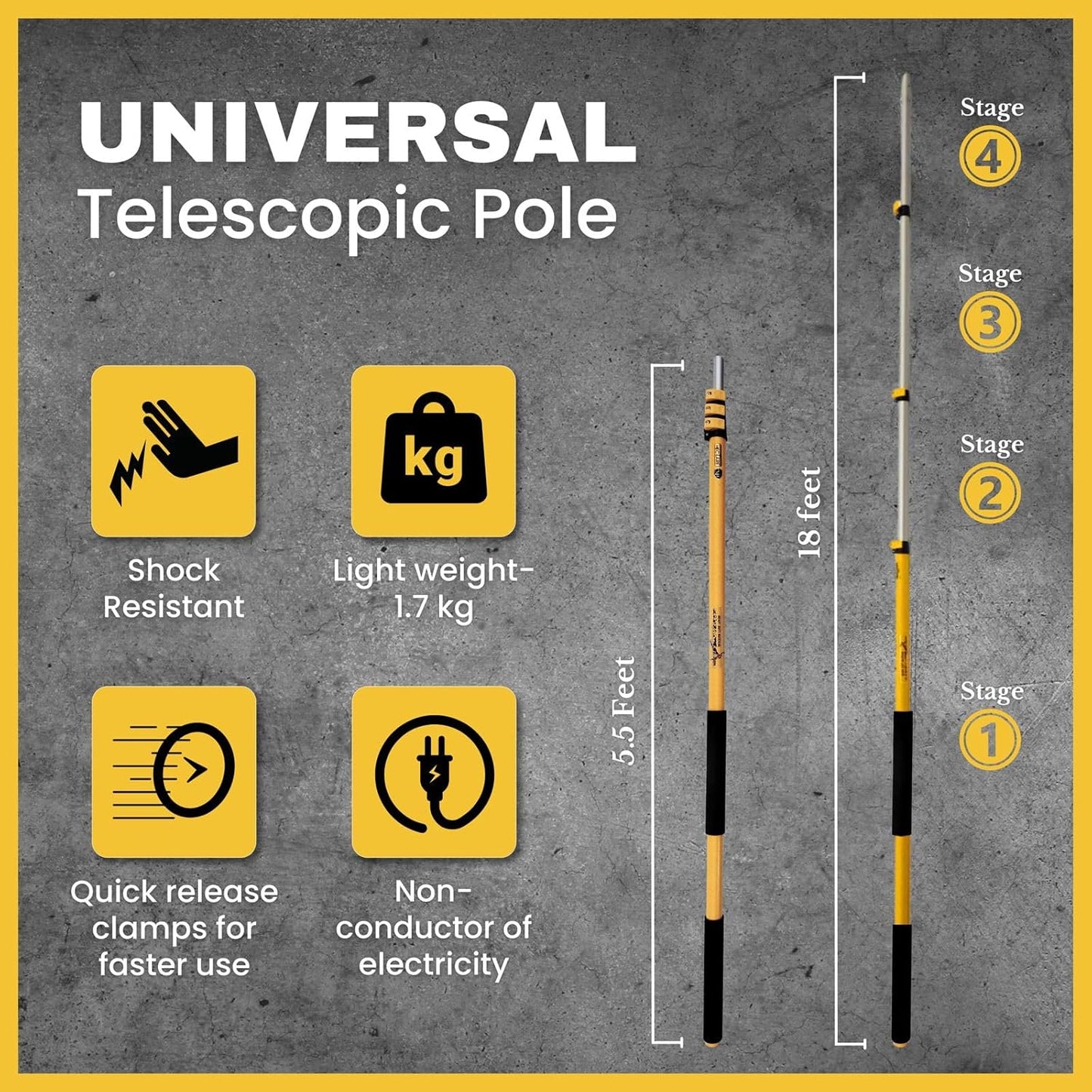Hectare Mango Picker with 18 Feet Telescopic Pole | Shockproof Handle