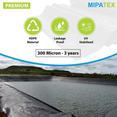 Mipatex 500 Micron HDPE Plastic Geomembrane Fish Pond Liner Sheet 6ft x 6ft