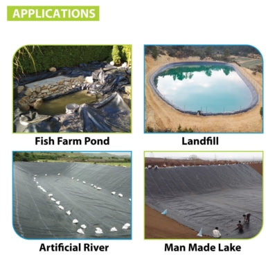 Mipatex 500 Micron HDPE Plastic Geomembrane Fish Pond Liner Sheet 6ft x 6ft