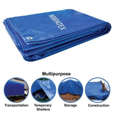 Mipatex Tarpaulin / Tirpal 36 Feet x 30 Feet 150 GSM (Blue)