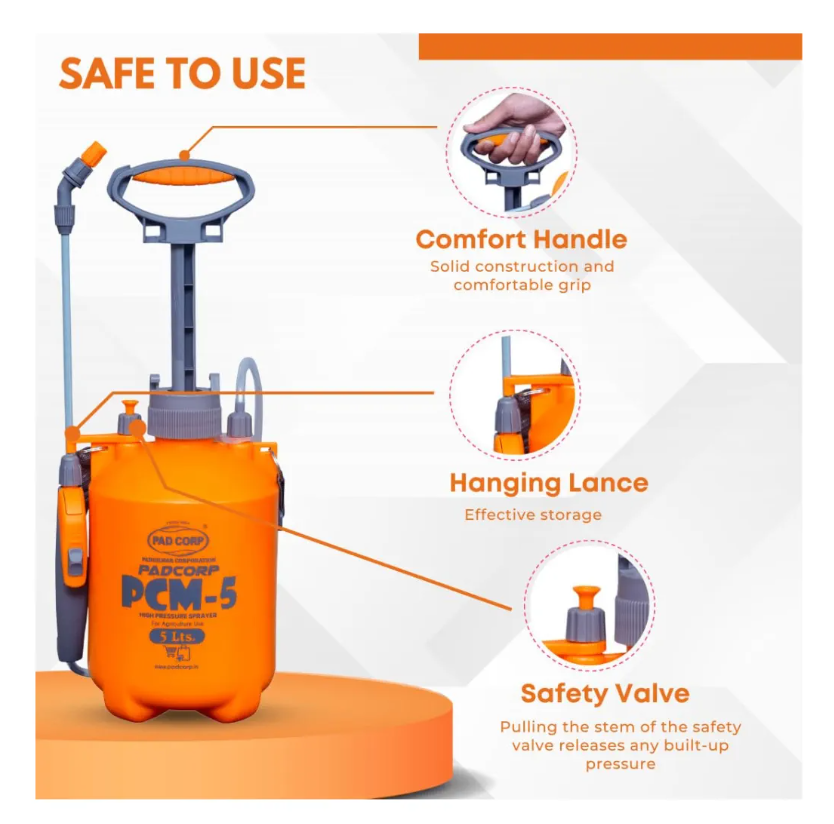 Pad Corp PCM5 High Pressure 5 Litre Sprayer