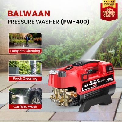 Balwaan Krishi Pressure Washer (Adjustable) Brass Coated Pump, 1800w Motor, Bend Lance for Car Wash & Cleaning Purpose|PW-400