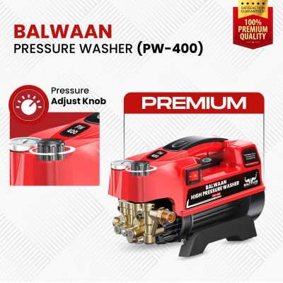 Balwaan Krishi Pressure Washer (Adjustable) Brass Coated Pump, 1800w Motor, Bend Lance for Car Wash & Cleaning Purpose|PW-400