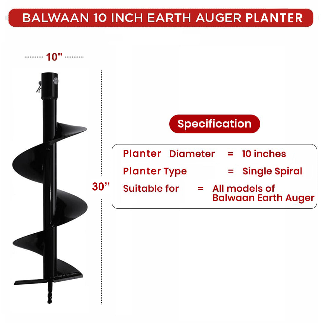 Earth Auger Planter 10 inch Single Spiral PT-10