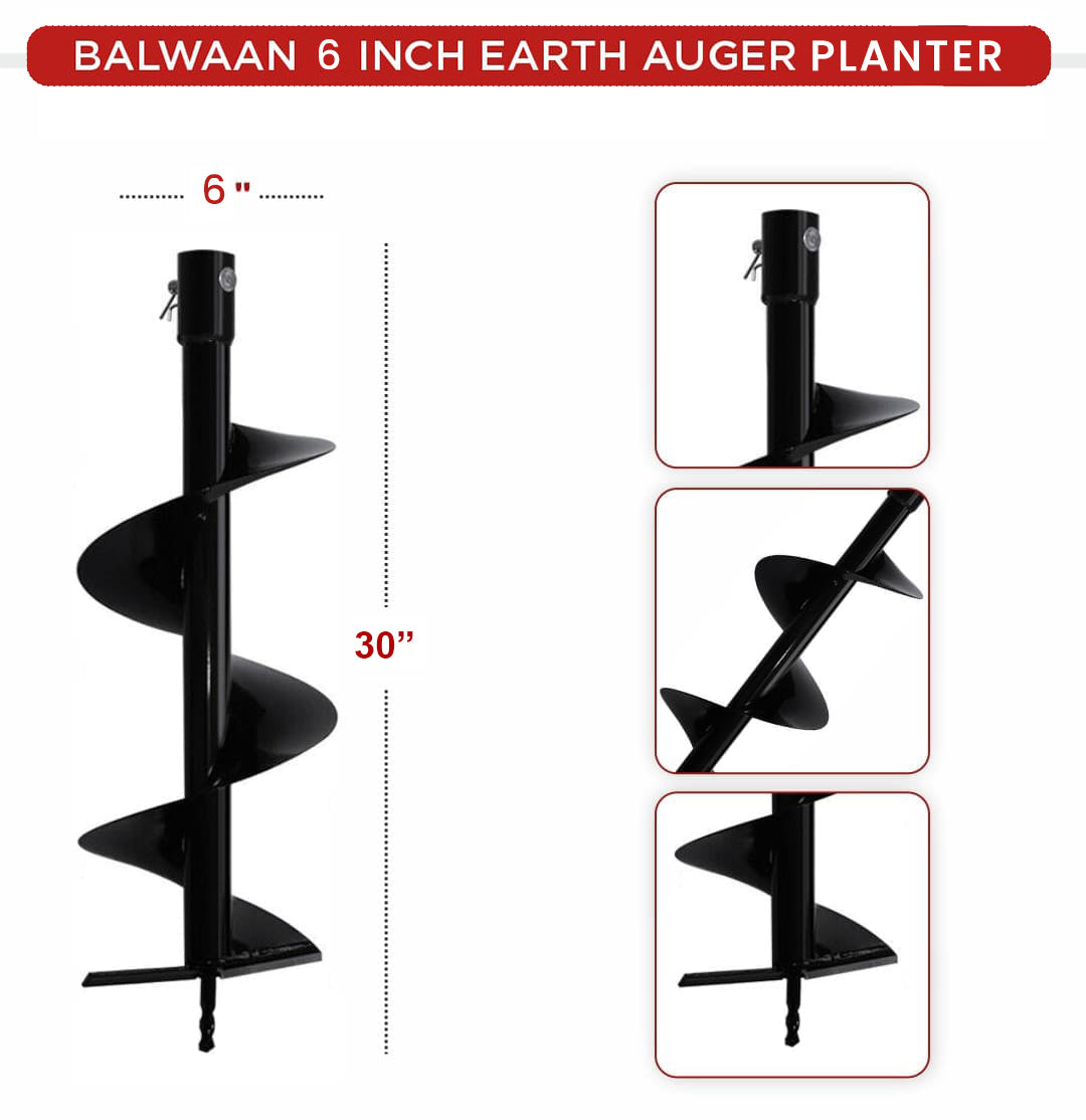 Earth Auger Planter 6 inch Single Spiral PT-6