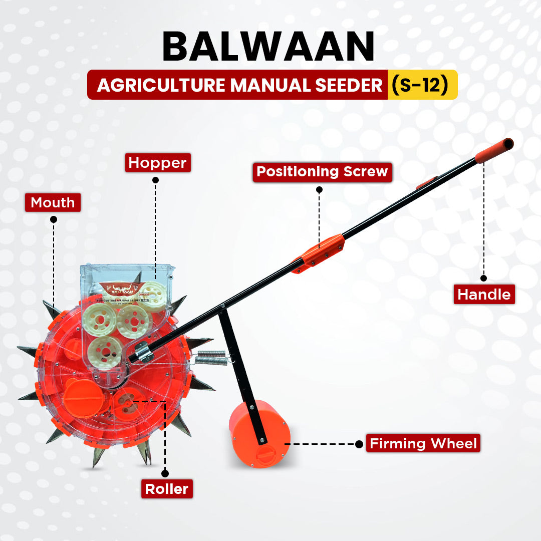 Balwaan Krishi Agricultural Manual Seeder | Long Teeth12T | S-12