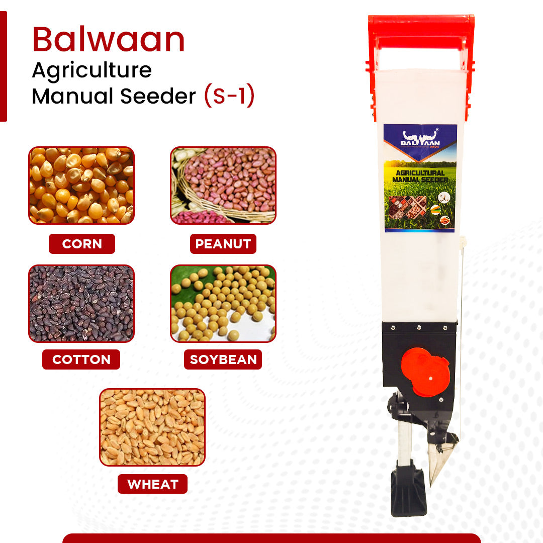 Balwaan S-1 Agricultural Single Barrel Manual Seeder | Garden Tool Adjustable Manual Plant Seeder | for Garden Vegetable Farm Gardening Supplies