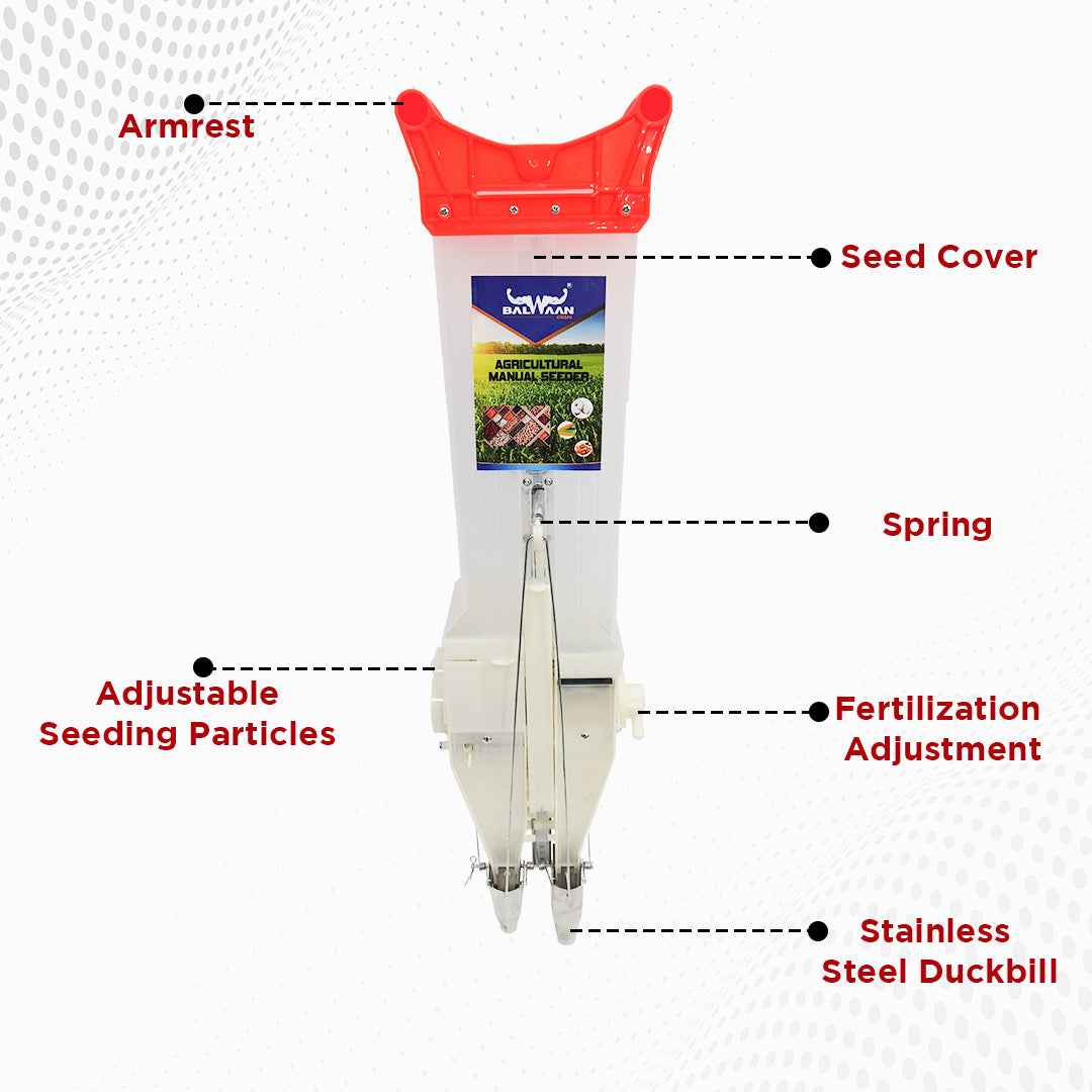 Balwaan Krishi Agricultural Manual Seeder | Double Barrel Hand Operated Seeding Tool | S-2
