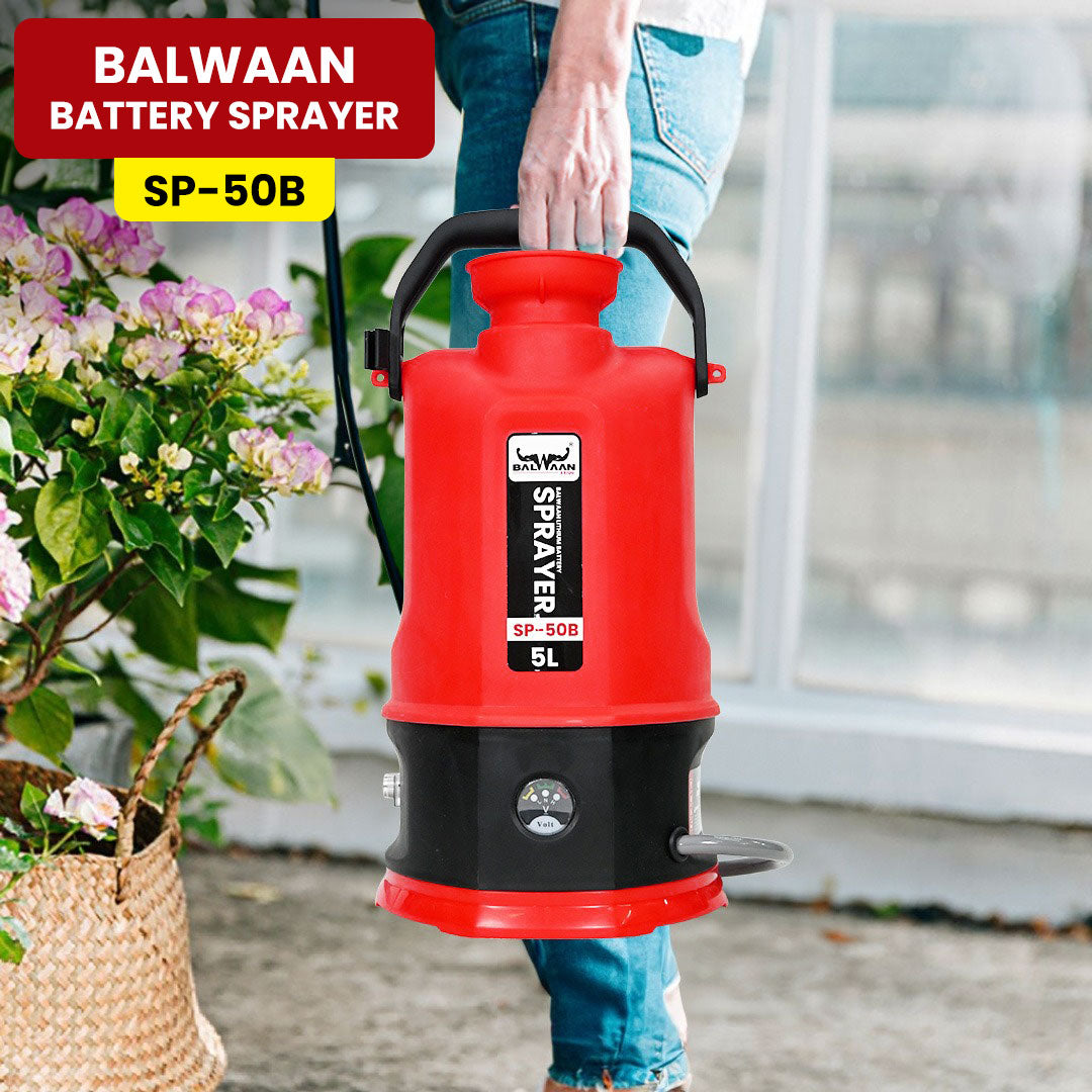 Balwaan Li-ion Battery Sprayer (5 Liters) SP-50B | Battery Operated High-Pressure Sprayer with 5 Litre Tank Capacity | Ideal for Gardening, Agriculture, Lawn Care and Household Cleaning
