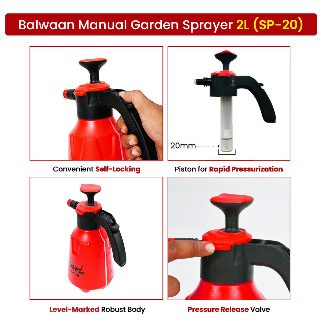 Balwaan Krishi 3 in 1 Manual Sprayer with 2 Litre Tank Capacity SP-20