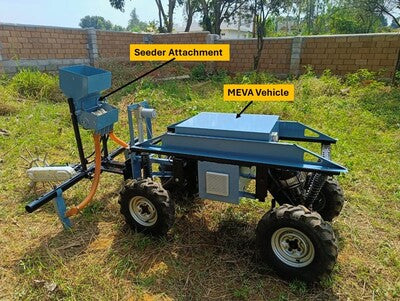 MEVA Electric Vehicle + Seeder Attachment