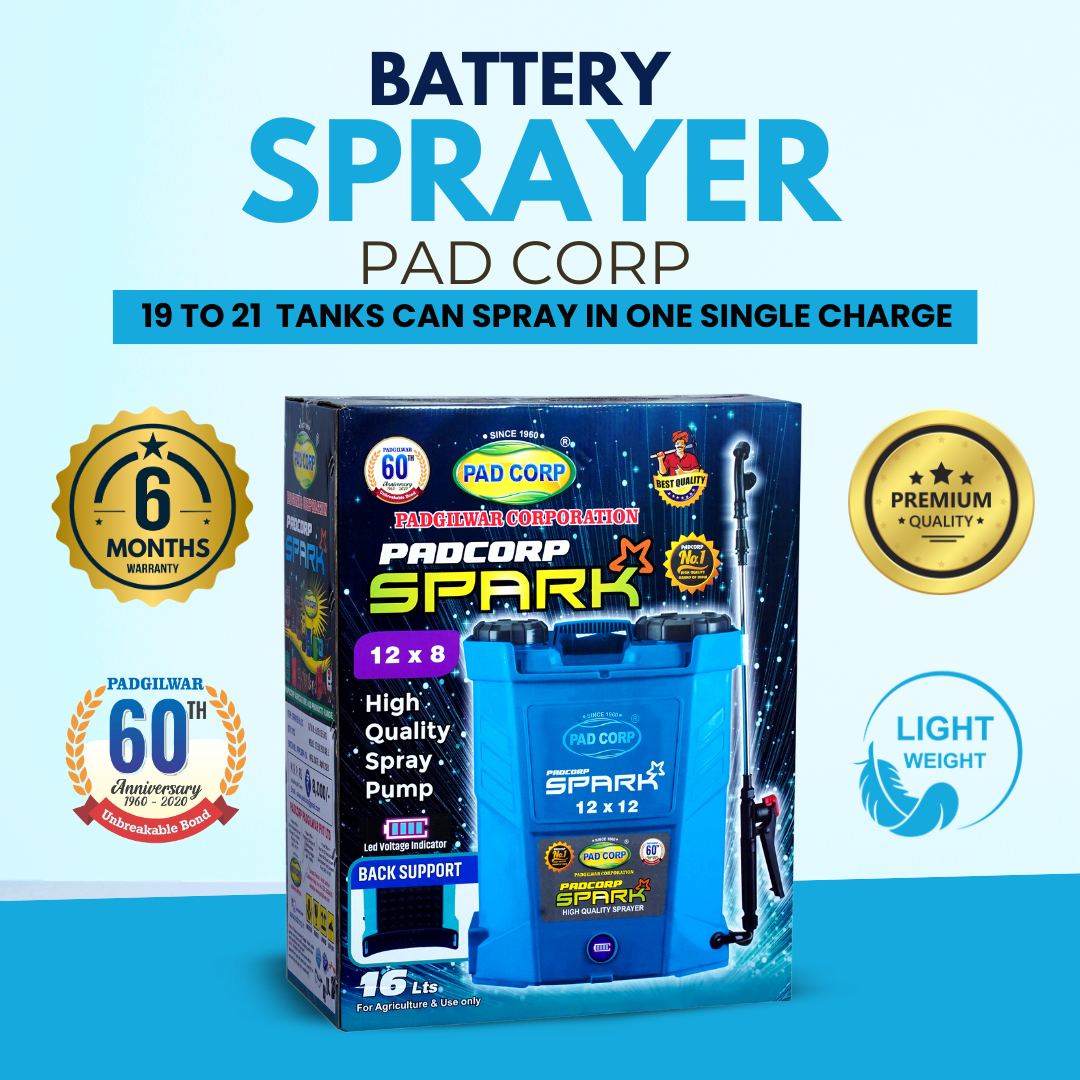 Pad Corp Spark Battery Operated Sprayer, 12 Volt x 12 Amp Battery - 16 Litre Tank Capacity