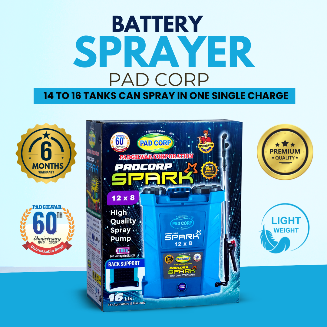 Pad Corp Spark Battery Operated Sprayer, 12 Volt x 8 Amp Battery - 16 Litre Tank Capacity