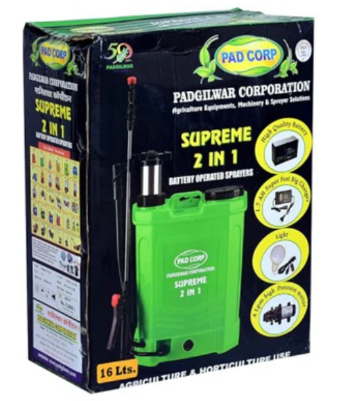 Pad Corp Supreme Duo 2in1 16L Knapsack Sprayer Pump | Manual & Battery Operated 12Vx8Ah