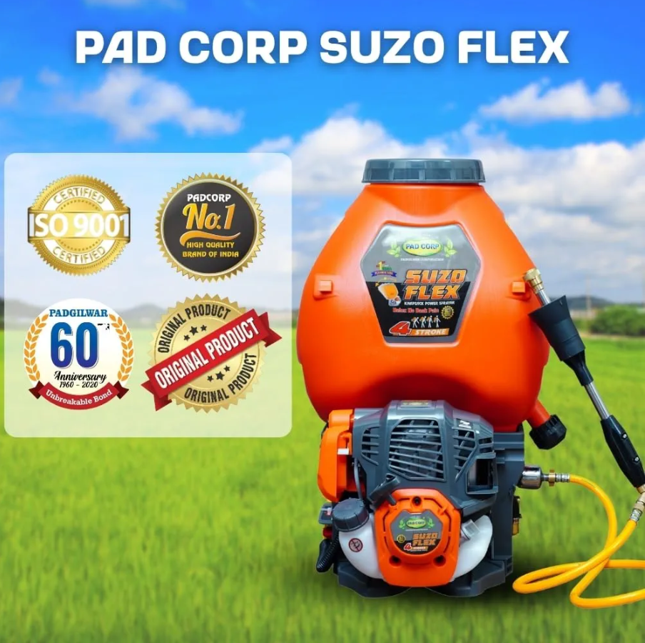 Pad Corp Suzo Flex | 4 Stroke Petrol Engine Operated Power Sprayer | 20 liter