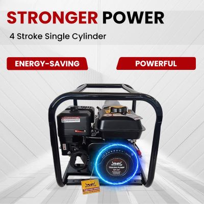 Balwaan Krishi WP-33T Trash Water Pump | 212cc 4-Stroke Petrol Engine | Self-Priming with Double Air Filtration | High Head Performance