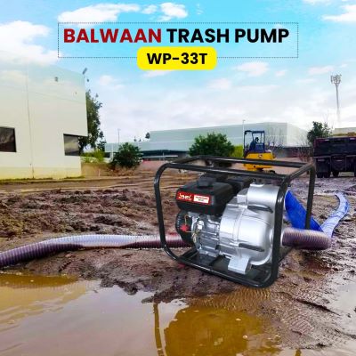 Balwaan Krishi WP-33T Trash Water Pump | 212cc 4-Stroke Petrol Engine | Self-Priming with Double Air Filtration | High Head Performance